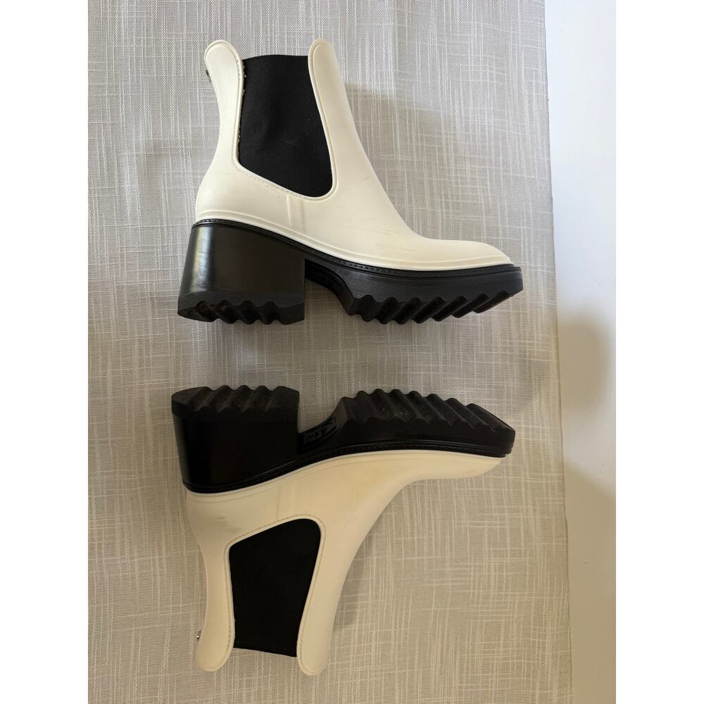 Circus NY White & Black Chelsea Ankle Boots Size 8 Waterproof Chunky Block Sole - Picture 9 of 10